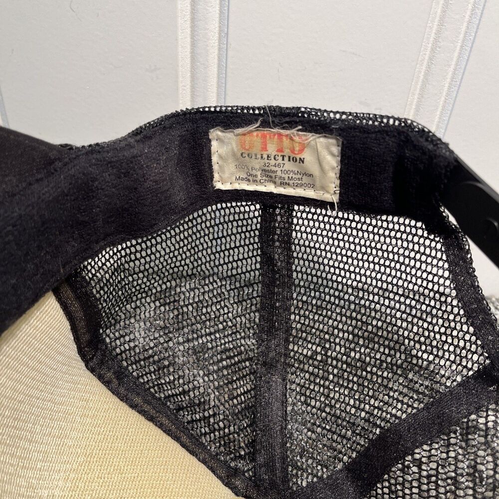 VTG Trident Trucker Hat Cap SnapBack Otto Black Foam Mesh Great Condition - Picture 9 of 9